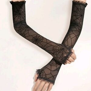 Halloween Spider Net Design Gloves